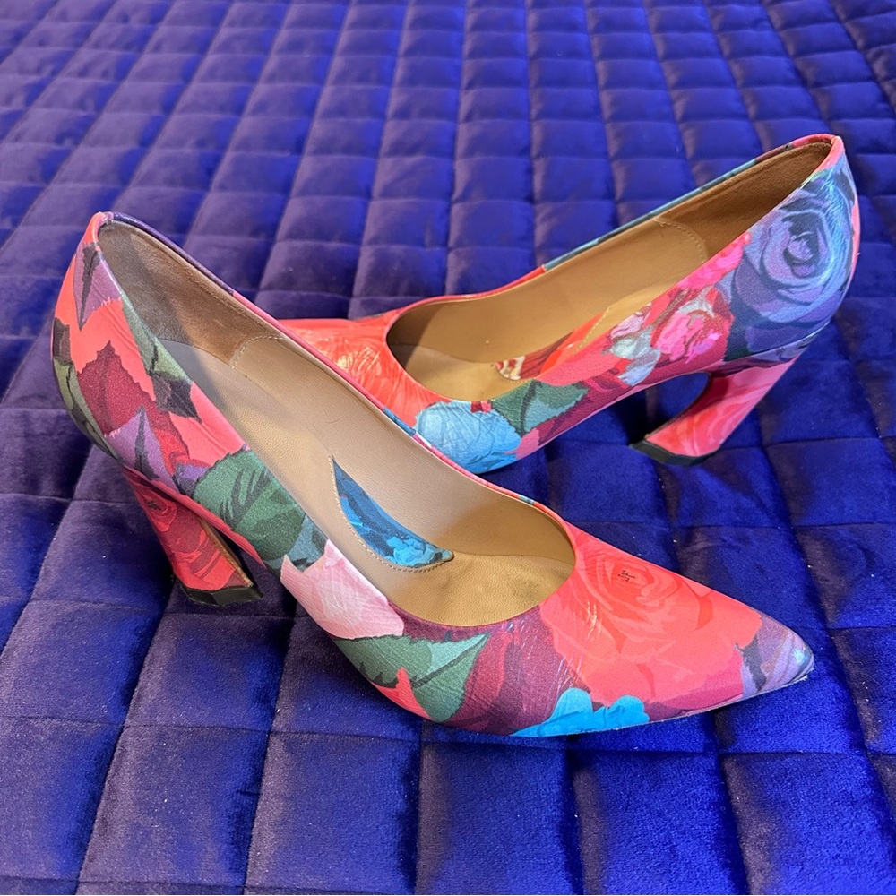 Fluevog Twist Boogaloo Floral Heels